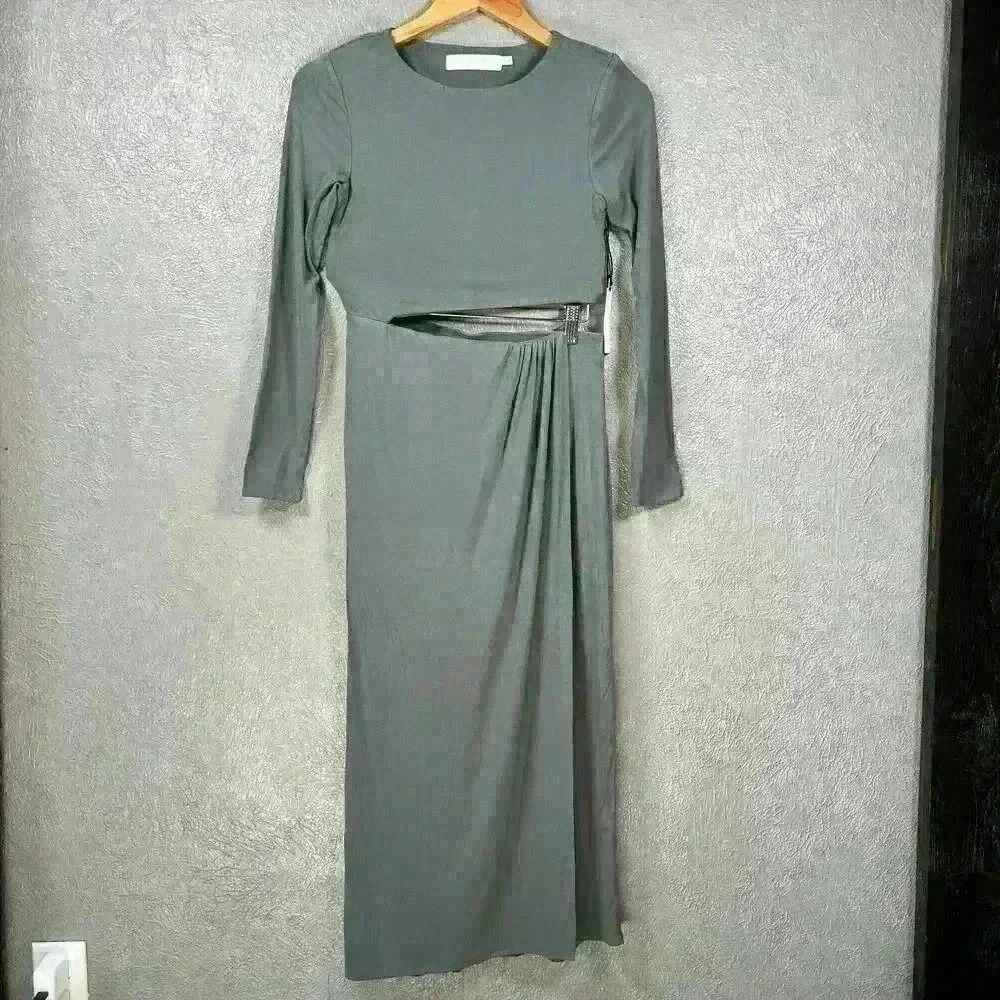 ASTR THE LABEL Long Sleeve Maxi Cut Out Tight Sexy Dress Women Small New